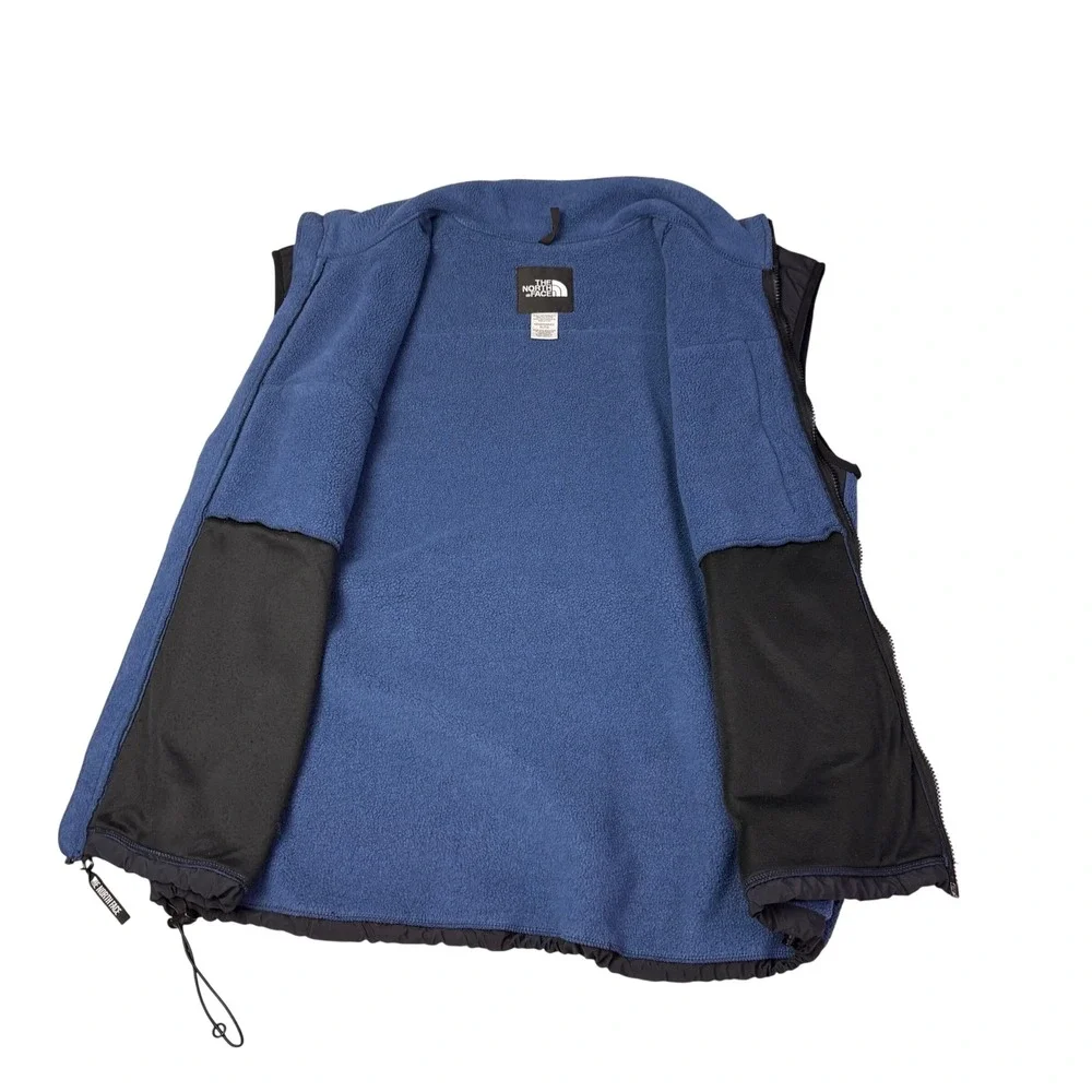 The North Face Mens Fleece‎ Vest Black Blue Full Zip Pockets Size XL TG